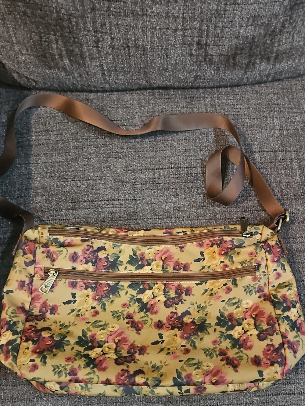 Patricia Nash Large Floral Antique Rose Crossbody Bag - Pink Floral Print
